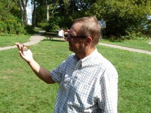 Don Davis holding tagged Monarch 