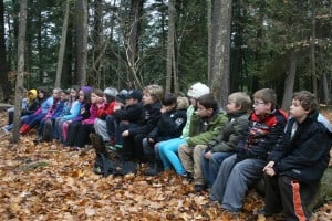 A day at Jackson Park with Examiner columnist Drew Monkman was more interesting than sitting behind their classroom desks for this grade 4 class from Roger Neilson Public School (Helen Bested photo) 