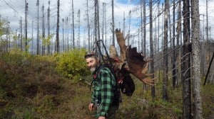 Raynald with head of bull shot in 2012 (photo by Claude Moisan)