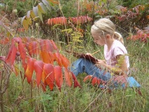 Student working in her nature journal - Drew Monkman