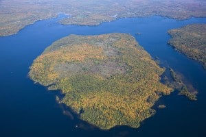 Aerial View of Boyd Island - Kawartha Land Trust 