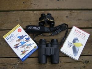 A wide range of binoculars and field guides are available (Drew Monkman) 