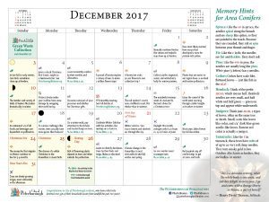 Calendar page for December 2017 (Ben Wolfe)